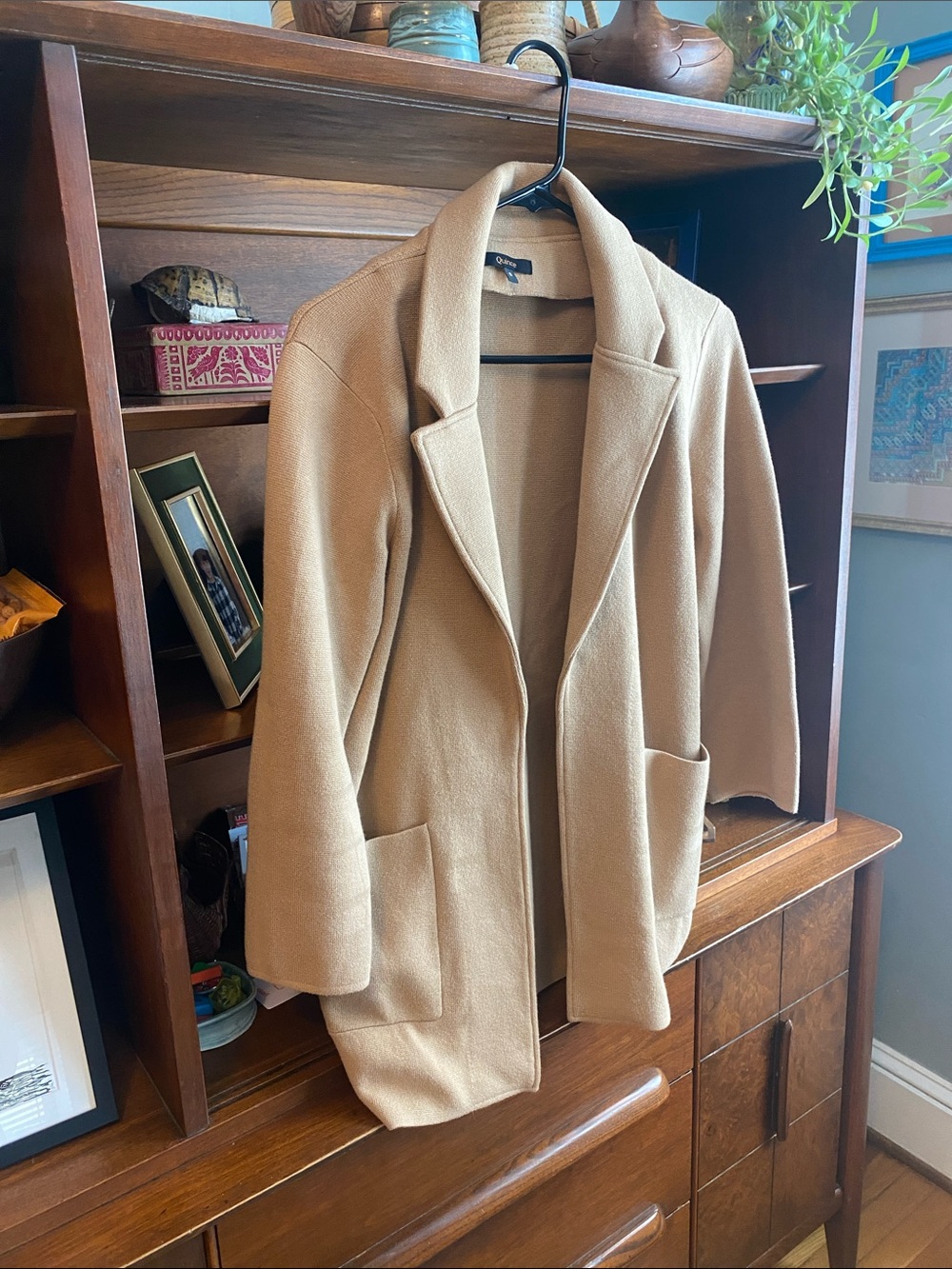 Quince Camel Open-Front Knit Blazer 🧶 - Picture 5 of 6